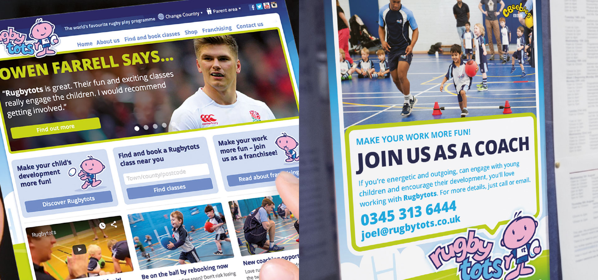 Rugbytots website and recruitment poster