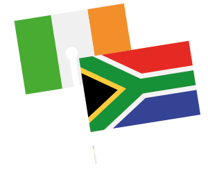 Ireland and South Africa flags